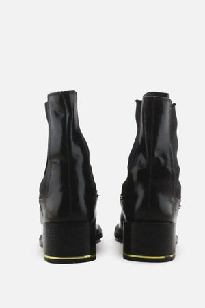 Zara Stretchable Block Heels Ankle Boots | 100% Authentic Leather - sundaybazar