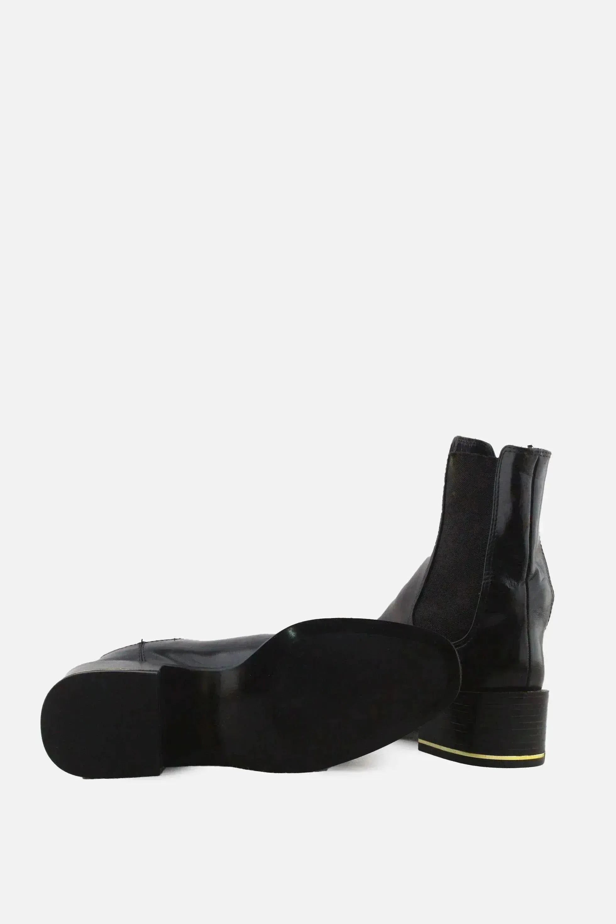 Zara Stretchable Block Heels Ankle Boots | 100% Authentic Leather - sundaybazar