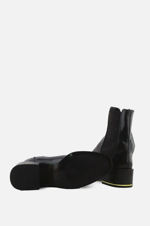 Zara Stretchable Block Heels Ankle Boots | 100% Authentic Leather - sundaybazar