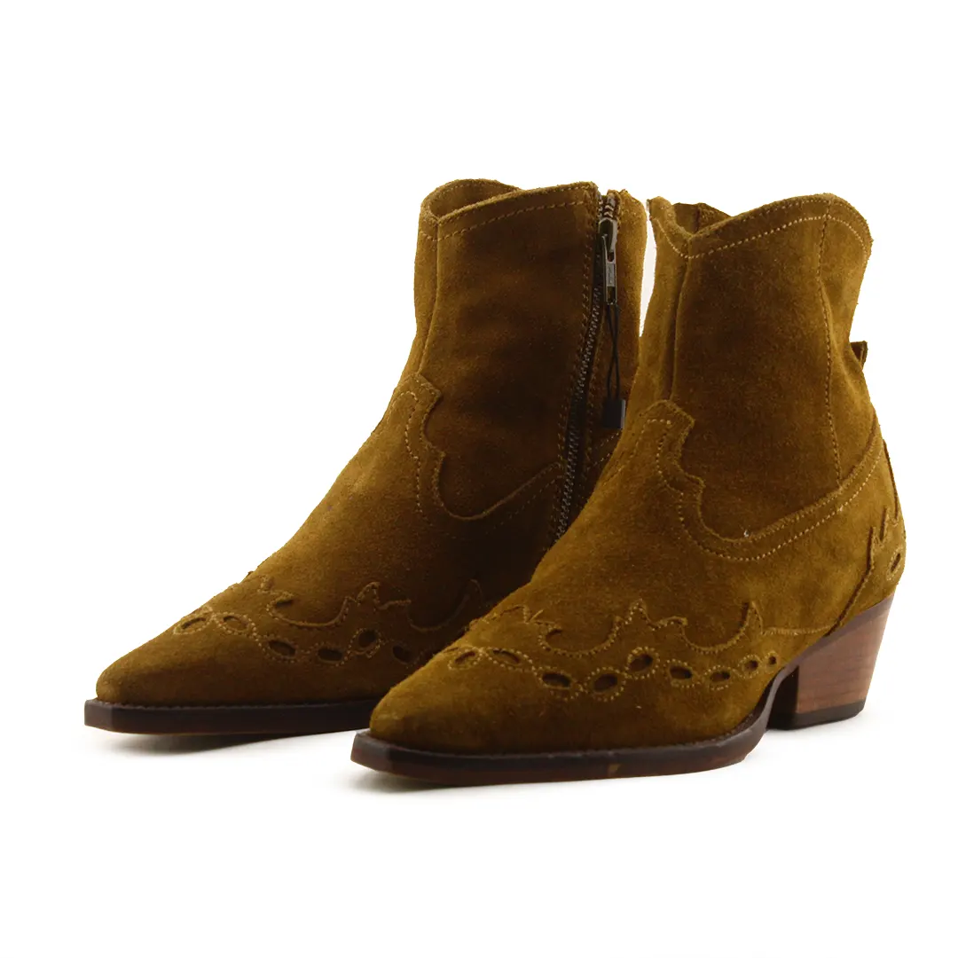 Mango Zipper Suede Ankle Boots