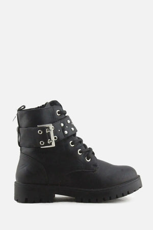 Lefties Zipper Laces Buckle Straps Ankle Boots | 100% Authentic Leather - sundaybazar