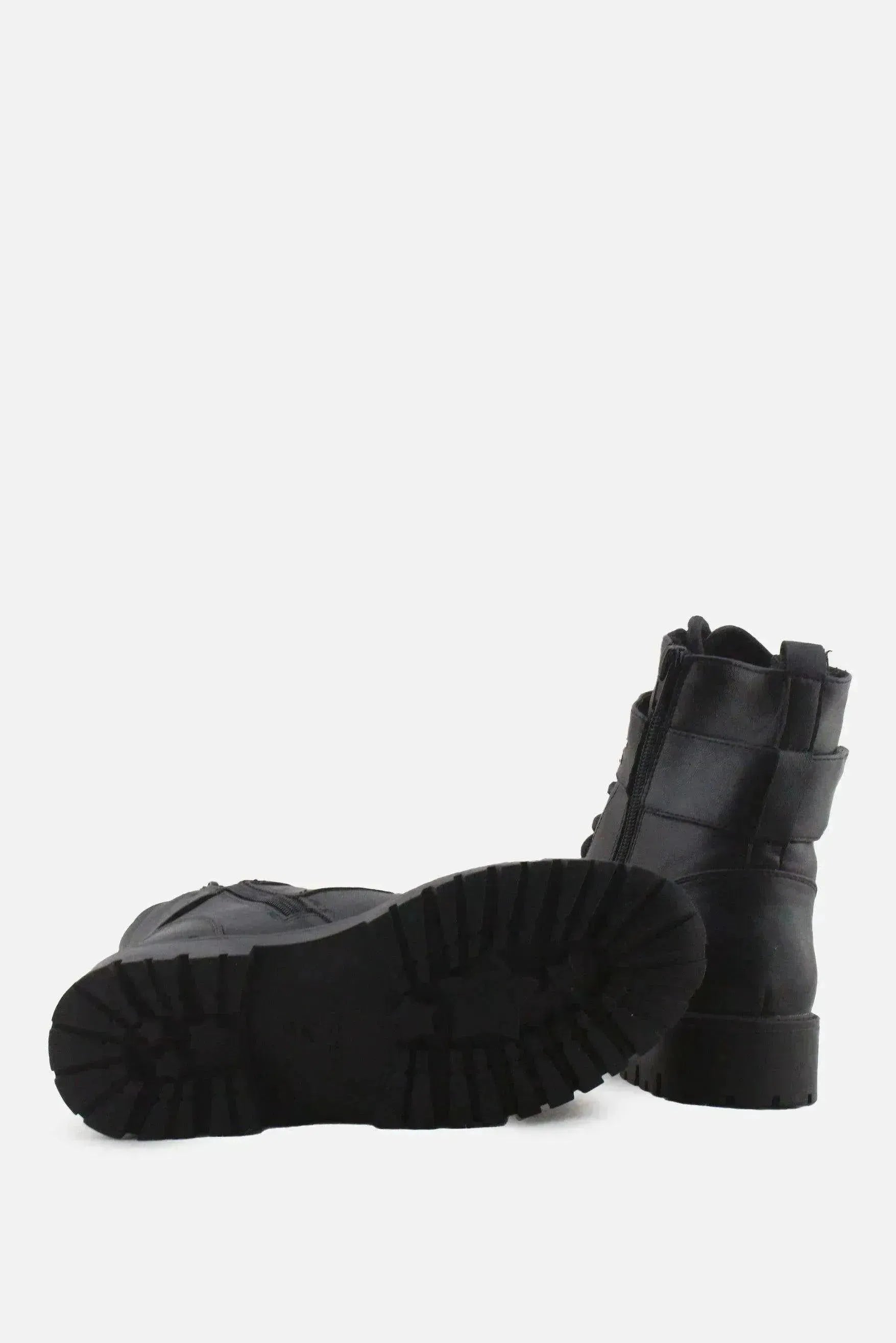 Lefties Zipper Laces Buckle Straps Ankle Boots | 100% Authentic Leather - sundaybazar