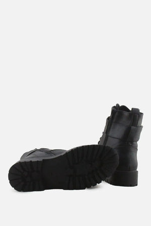 Lefties Zipper Laces Buckle Straps Ankle Boots | 100% Authentic Leather - sundaybazar