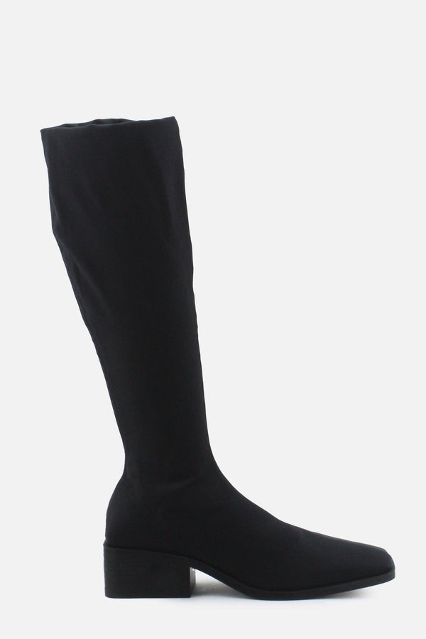 Zara Zipper Block Thigh High Boots | Textile