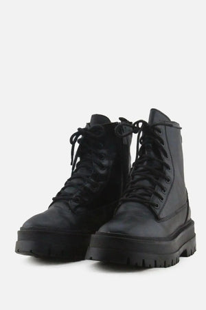 Stradivarius Zipper Laces Combat Boots | 100% Authentic Leather - sundaybazar