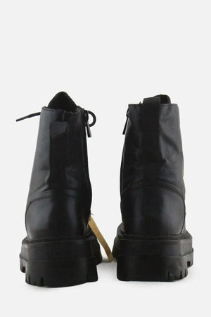 Stradivarius Zipper Laces Combat Boots | 100% Authentic Leather - sundaybazar