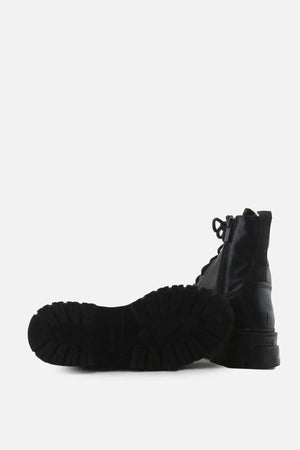Stradivarius Zipper Laces Combat Boots | 100% Authentic Leather - sundaybazar