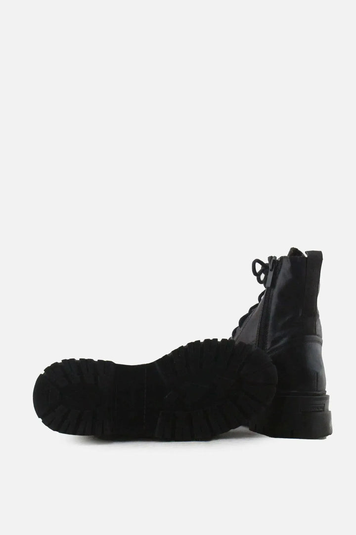 Stradivarius Zipper Laces Combat Boots | 100% Authentic Leather - sundaybazar