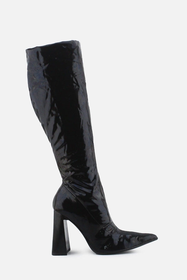 Zara Zipper Block Thigh High Boots | 100% Synthetic Leather