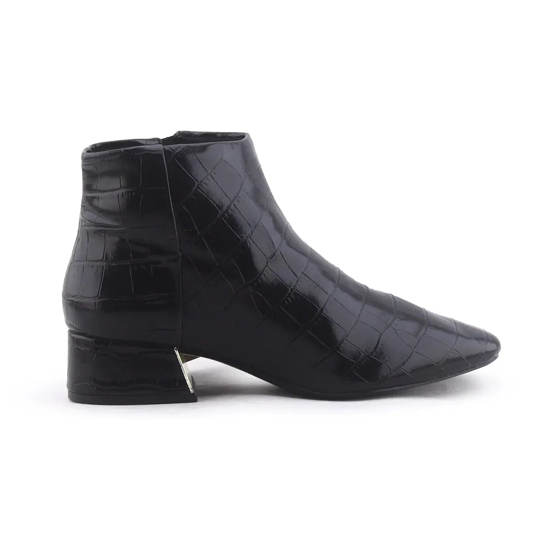 Mango Zipper Patent Ankle Boot