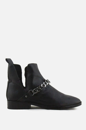 Stradivarius Chain Chelsea Ankle Boots | 100% Authentic Leather - sundaybazar