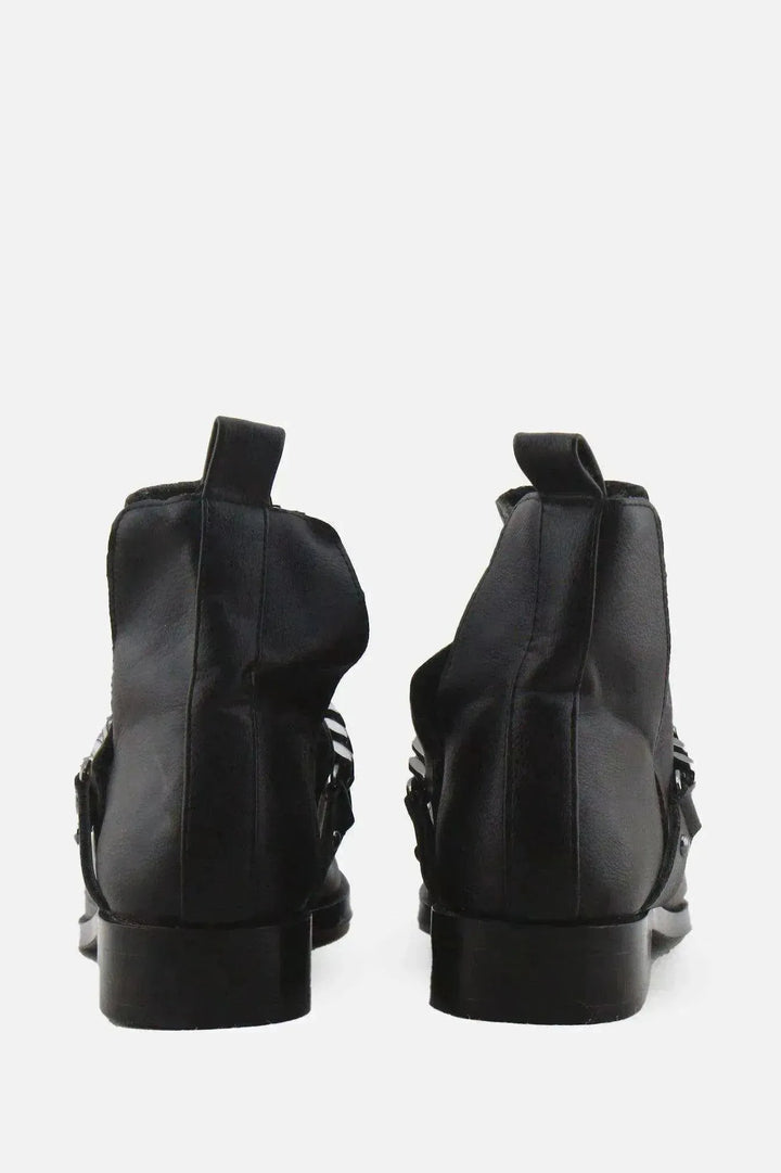 Stradivarius Chain Chelsea Ankle Boots | 100% Authentic Leather - sundaybazar