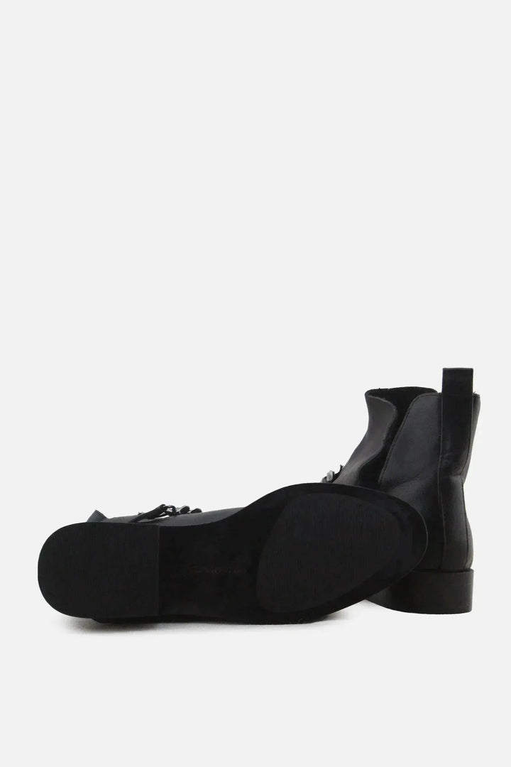 Stradivarius Chain Chelsea Ankle Boots | 100% Authentic Leather - sundaybazar