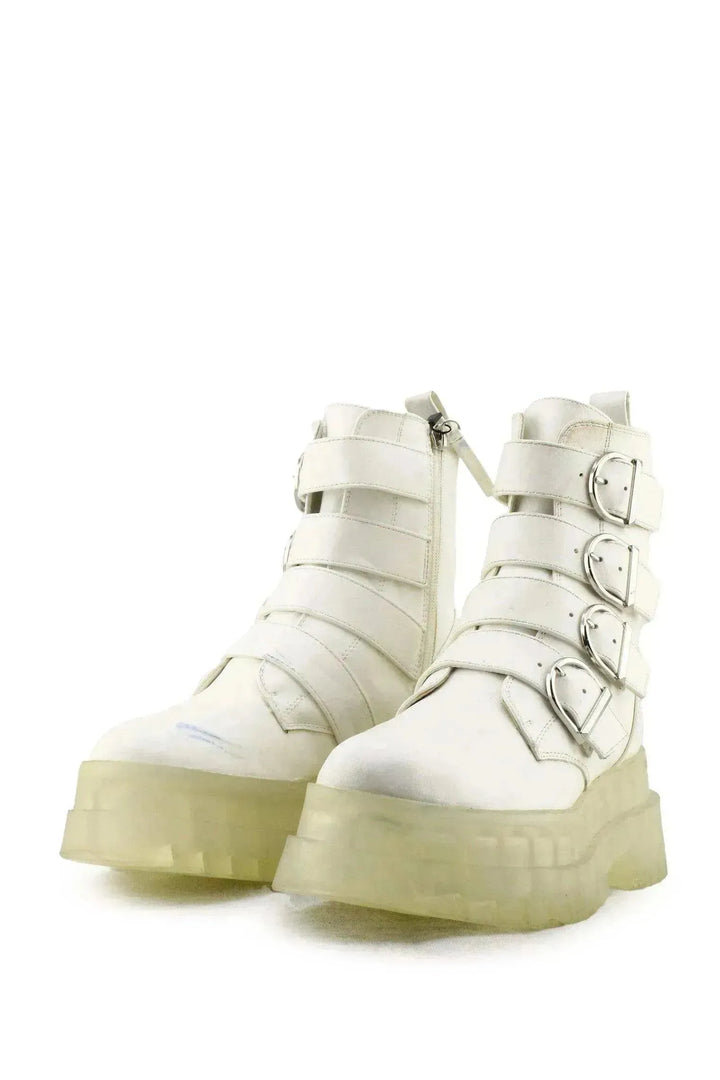 Bershka Zipper Buckle Straps Ankle Boots | 100% Authentic Leather - sundaybazar