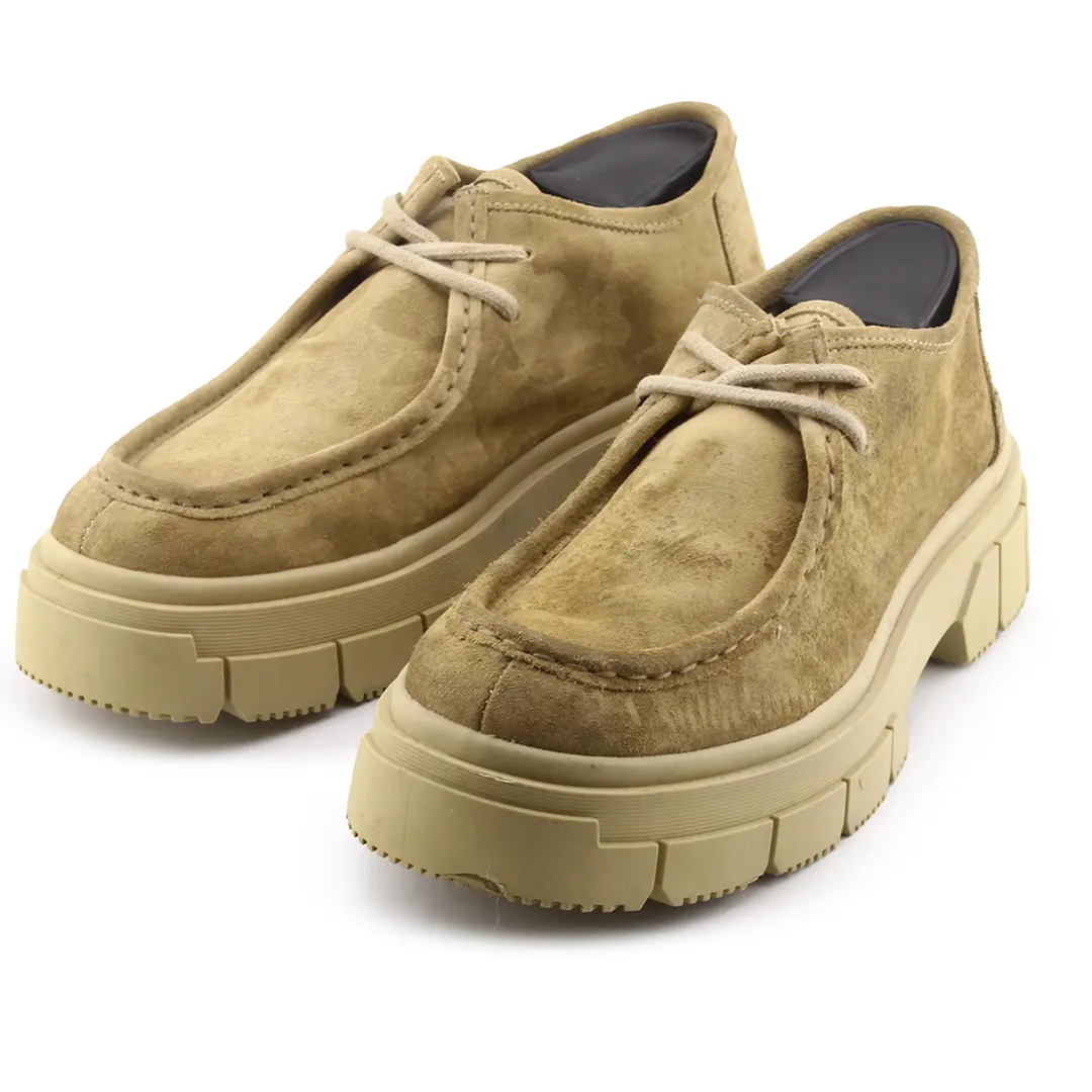 Bershka Velvet Lace Up Platform Loaferss