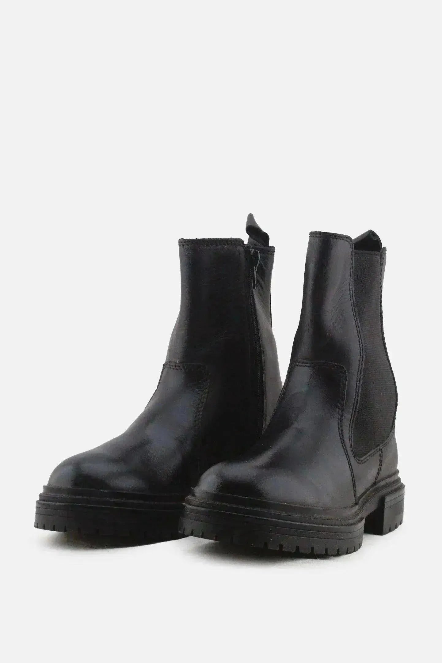 Zara Zipper Stretchable Ankle Boots | 100% Authentic Leather - sundaybazar