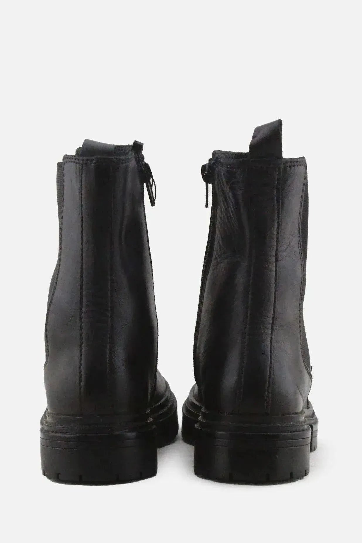 Zara Zipper Stretchable Ankle Boots | 100% Authentic Leather - sundaybazar