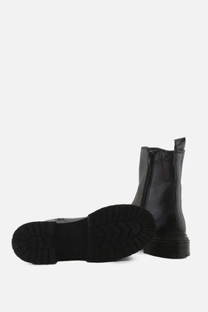 Zara Zipper Stretchable Ankle Boots | 100% Authentic Leather - sundaybazar
