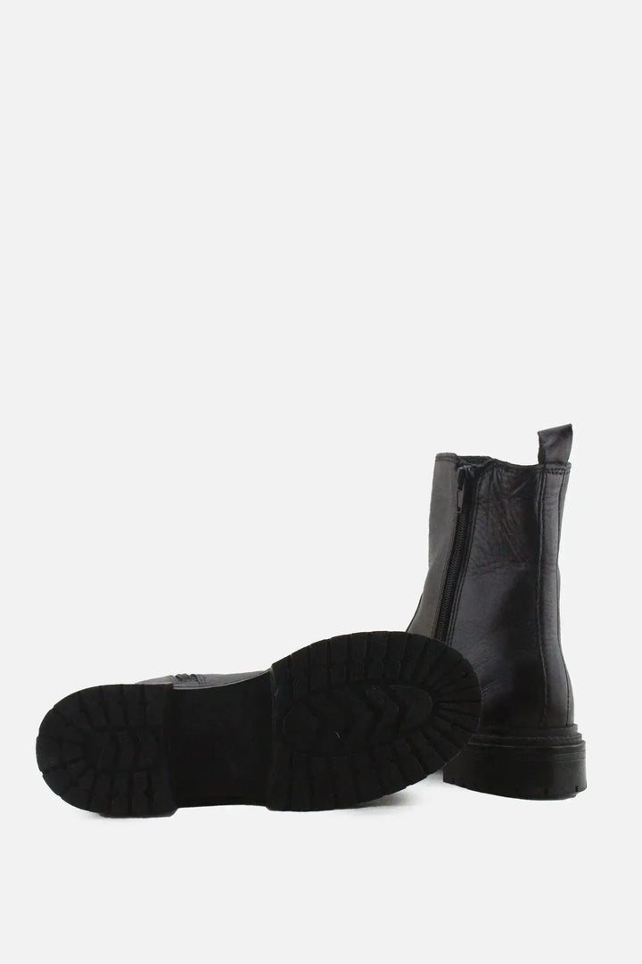 Zara Zipper Stretchable Ankle Boots | 100% Authentic Leather - sundaybazar