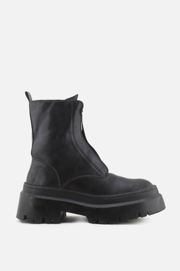 Pull & Bear Zipper Ankle Boots | 100% Authentic Leather