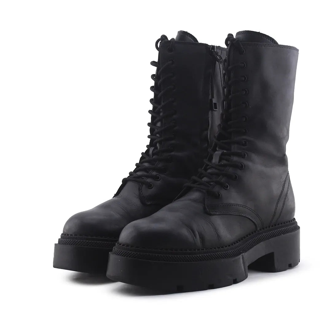 Zara Zipper Lace Up Ankle Boot | 100% Authentic Leather