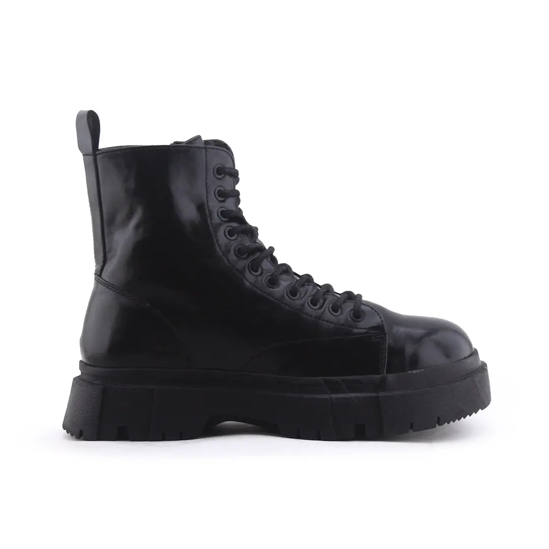 Bershka Zipper Lace Up Ankle Boot | 100% Authentic Leather