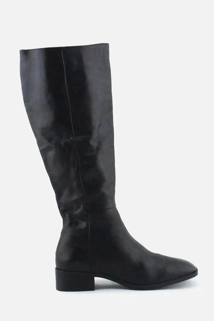 Zara Zipper Block Knee High Boots | 100% Authentic Leather - sundaybazar