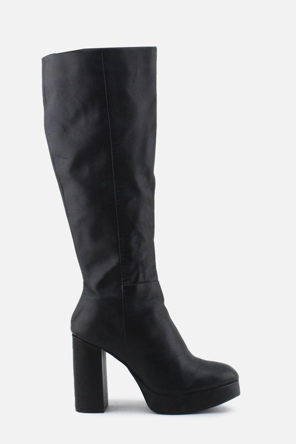 Zara Zipper Block Knee High Boots | 100% Authentic Leather