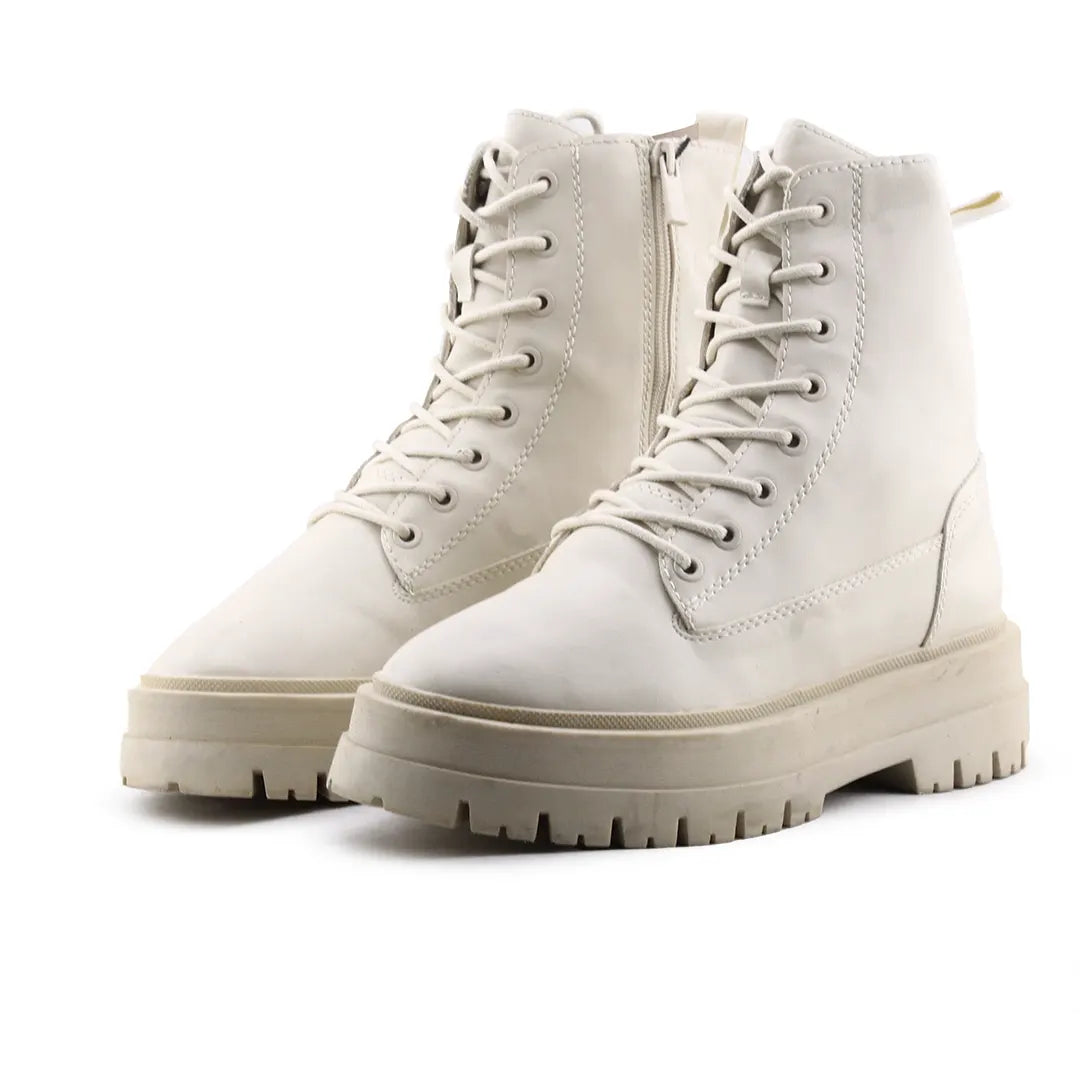 Stradivarius Zipper Lace Up Ankle Boot | 100% Authentic Leather