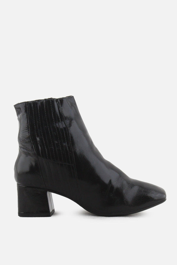 European Brand Stretchable Block Heels Ankle Boots | 100% Synthetic Leather