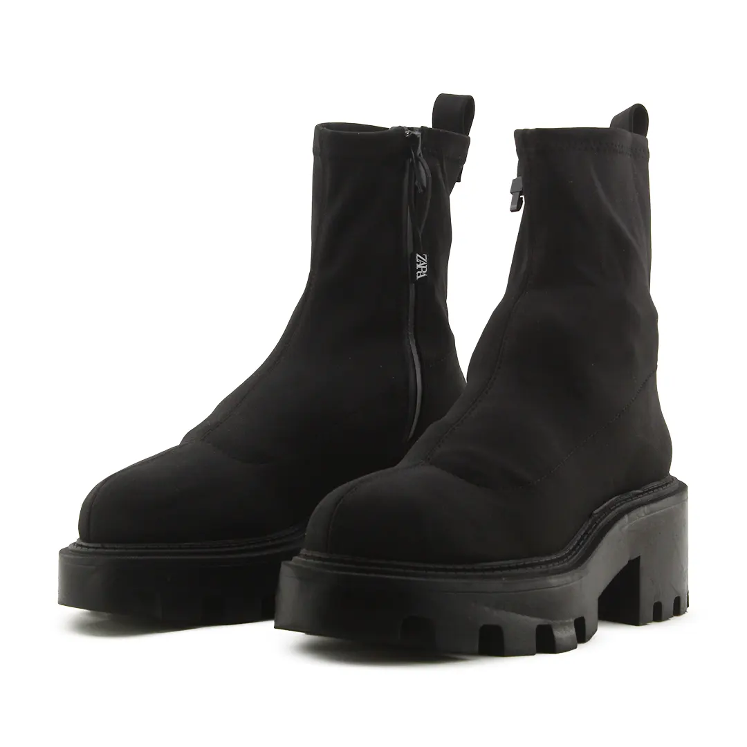 Zara Zipper Stretchable Ankle Boot