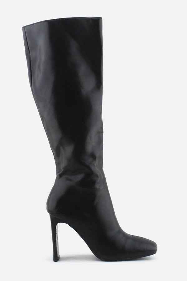 Zara Zipper Block Knee High Boots | 100% Synthetic Leather