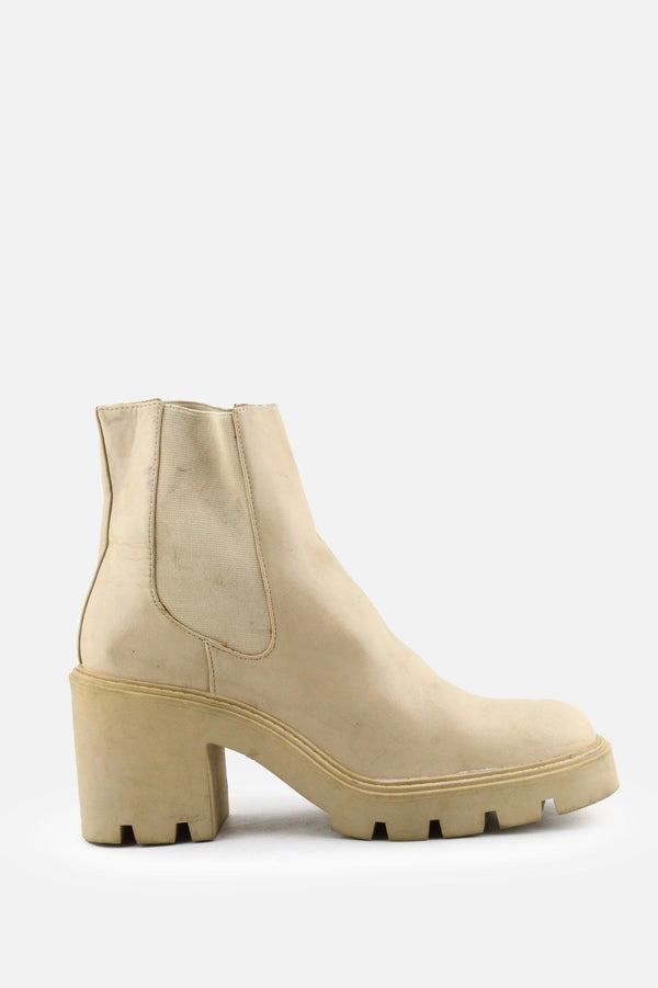 Lefties Stretchable Block Ankle Boots | 100% Authentic Leather