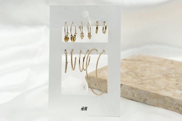 H & M Stainless Hoops 6 Pieces