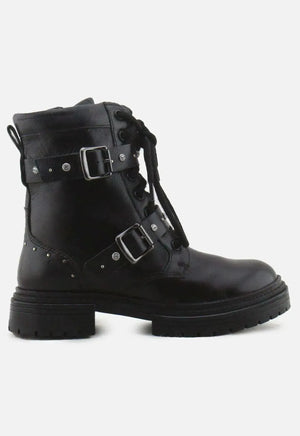 Zara Zipper Laces Buckle Straps Combat Ankle Boots | 100% Authentic Leather - sundaybazar