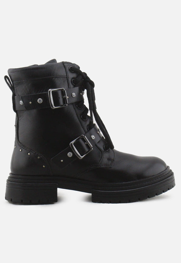 Zara Zipper Laces Buckle Straps Combat Ankle Boots | 100% Authentic Leather