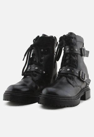 Zara Zipper Laces Buckle Straps Combat Ankle Boots | 100% Authentic Leather - sundaybazar