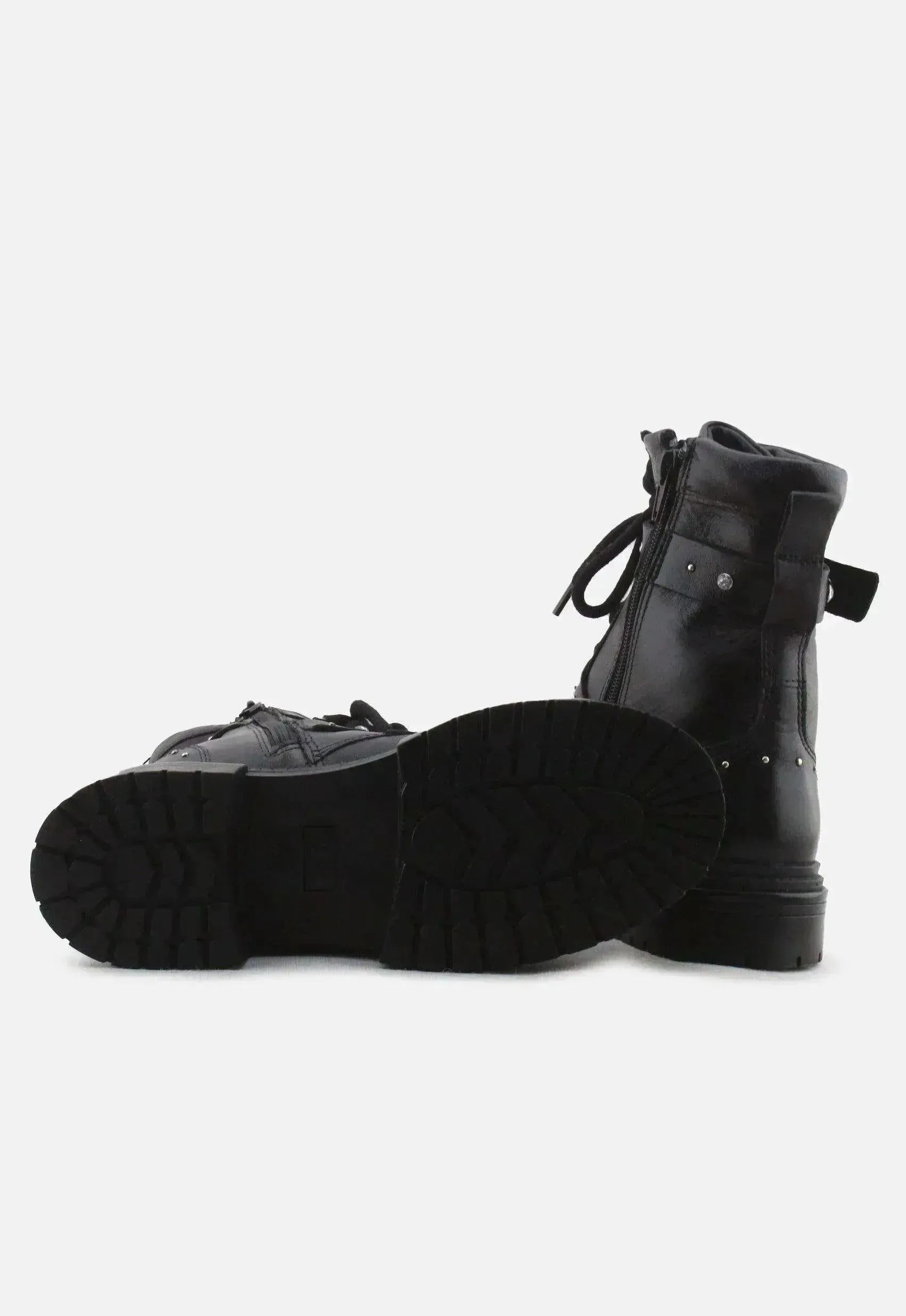 Zara Zipper Laces Buckle Straps Combat Ankle Boots | 100% Authentic Leather - sundaybazar