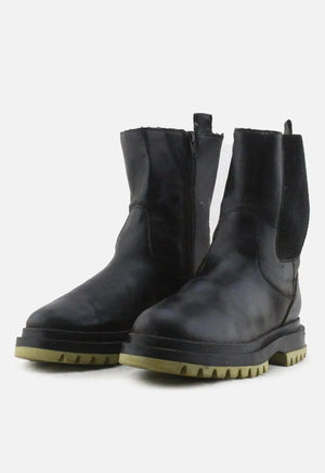 Zara Zipper Stretchable Combat Ankle Boots | 100% Authentic Leather - sundaybazar