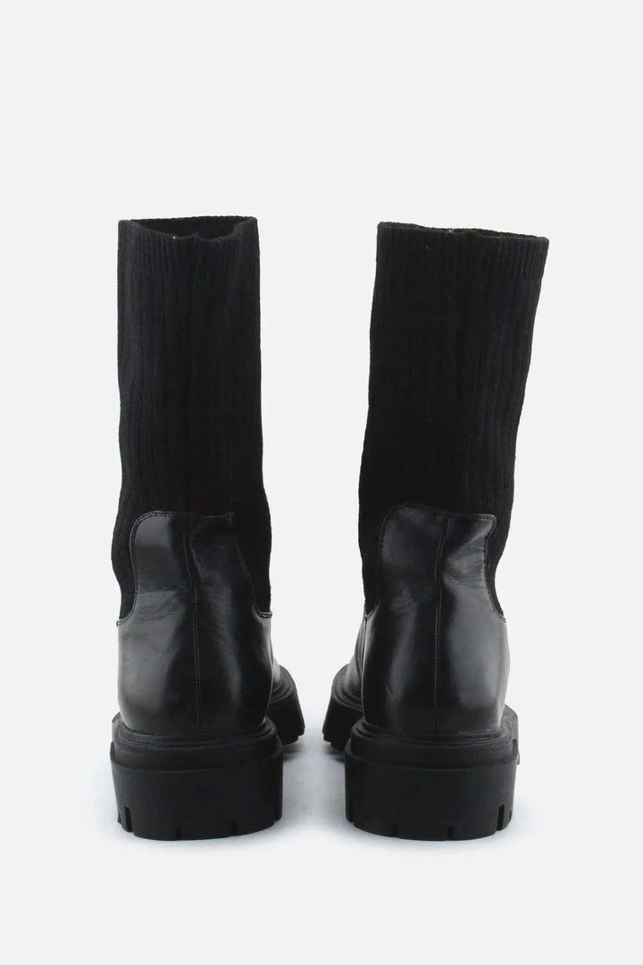 Zara Stretchable Combat Ankle Boots | 100% Authentic Leather - sundaybazar
