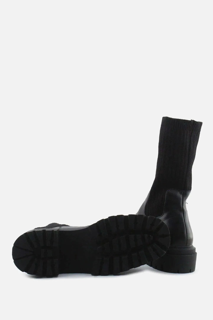Zara Stretchable Combat Ankle Boots | 100% Authentic Leather - sundaybazar