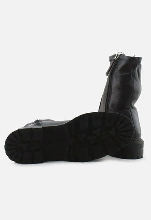 Zara Zipper Block Ankle Boots | 100% Authentic Leather - sundaybazar