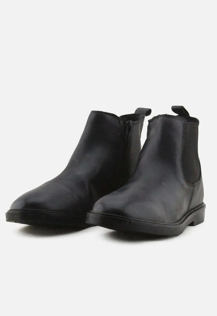 Zara Zipper Stretchable Chelsea Ankle Boots | 100% Authentic Leather - sundaybazar