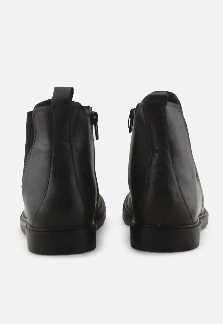 Zara Zipper Stretchable Chelsea Ankle Boots | 100% Authentic Leather - sundaybazar