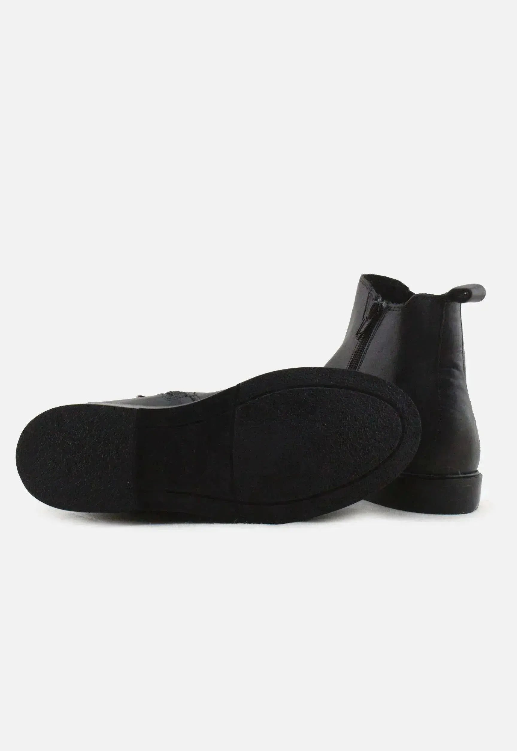 Zara Zipper Stretchable Chelsea Ankle Boots | 100% Authentic Leather - sundaybazar