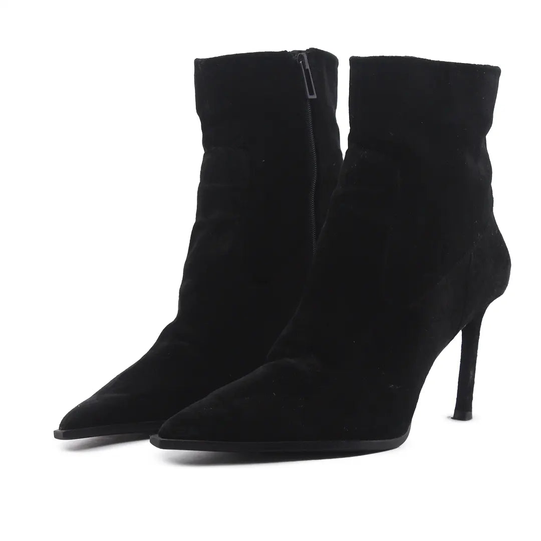 Zara Zipper Suede Ankle Boot