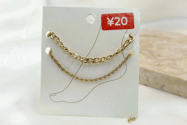 H & M Stainless Anklets 2 Pieces