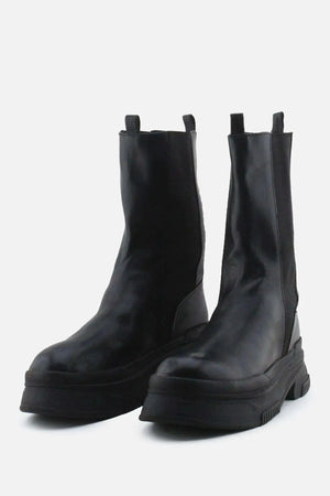 Pull & Bear Stretchable Combat Ankle Boots | 100% Authentic Leather - sundaybazar