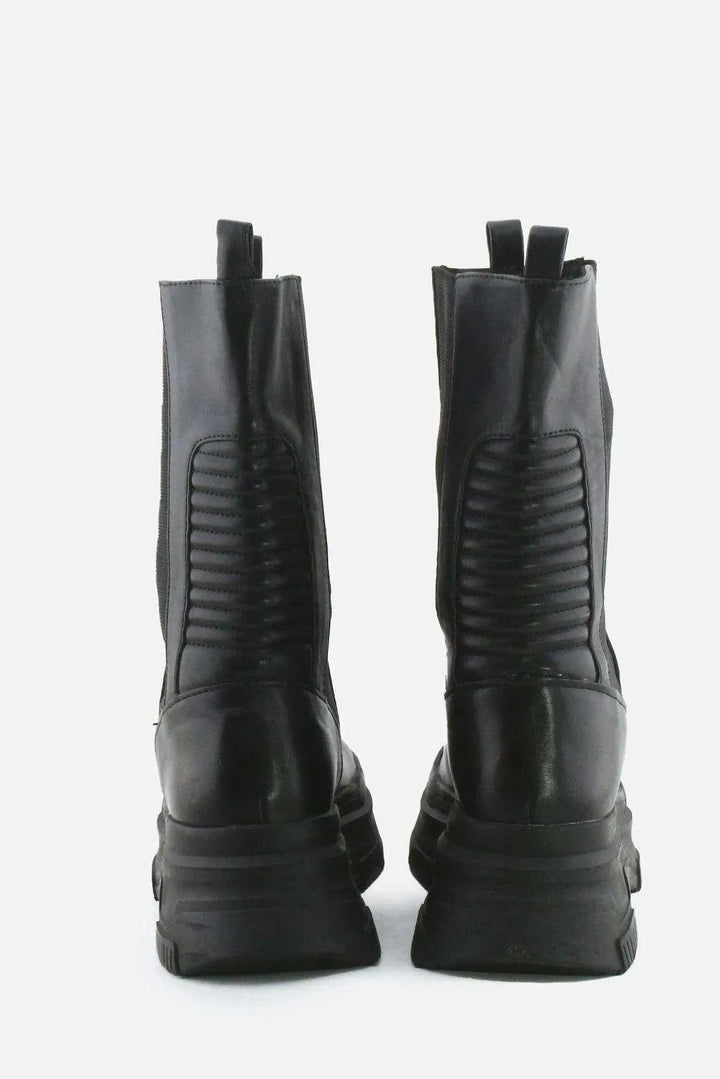 Pull & Bear Stretchable Combat Ankle Boots | 100% Authentic Leather - sundaybazar