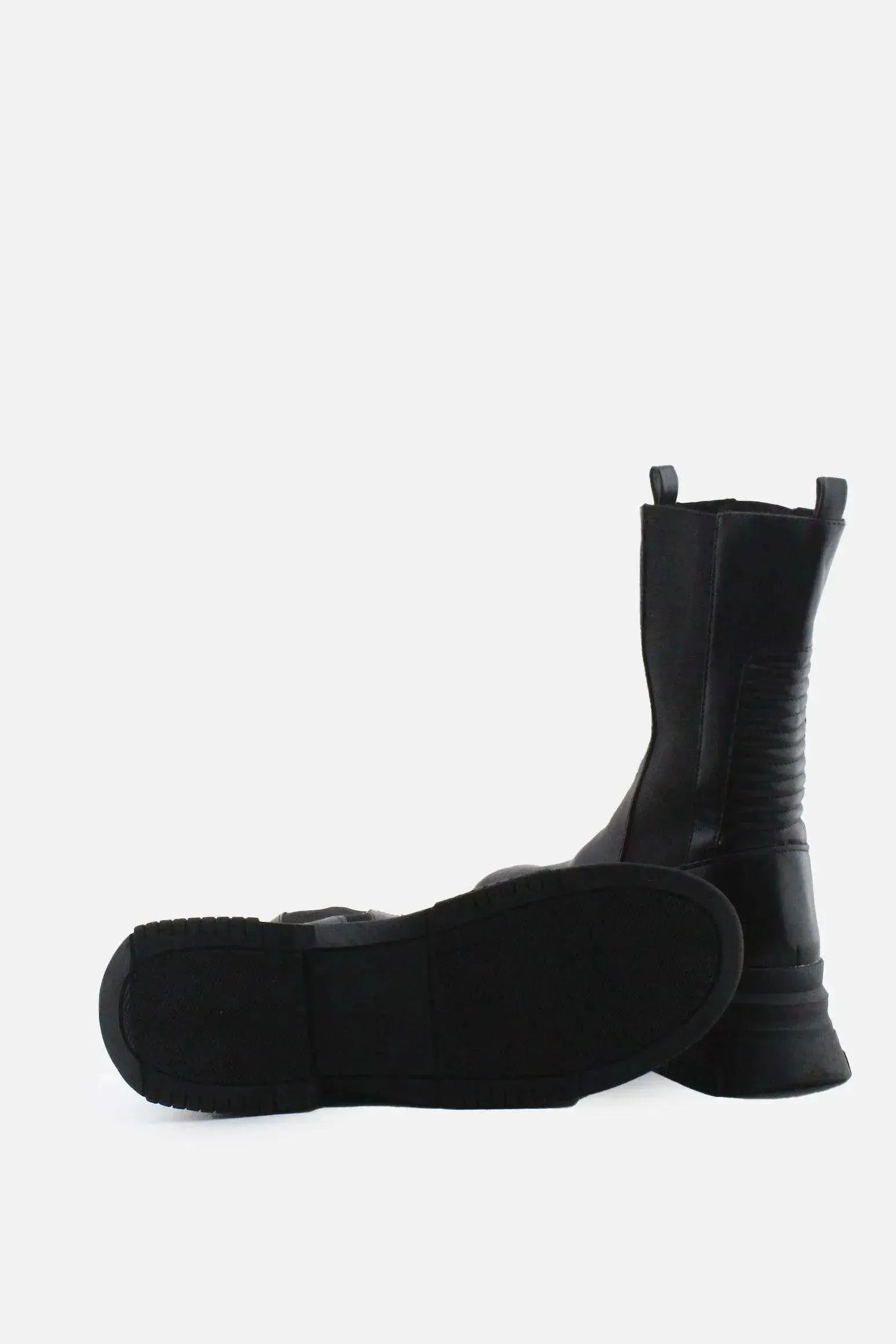 Pull & Bear Stretchable Combat Ankle Boots | 100% Authentic Leather - sundaybazar